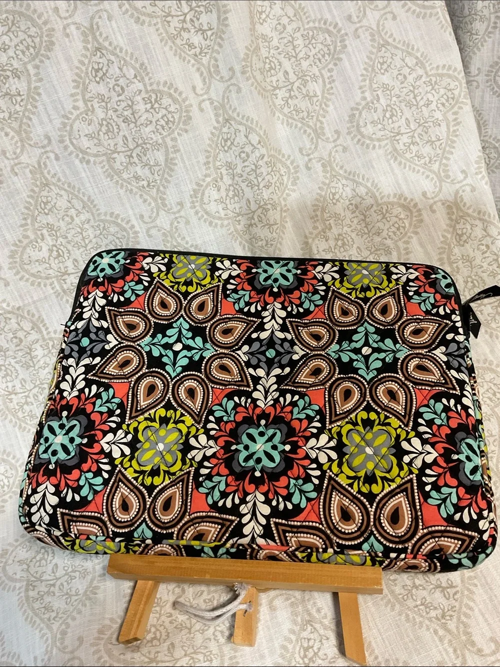 Vera Bradley Floral Medallion Laptop Sleeve in Black, Turquoise, Coral, Lime